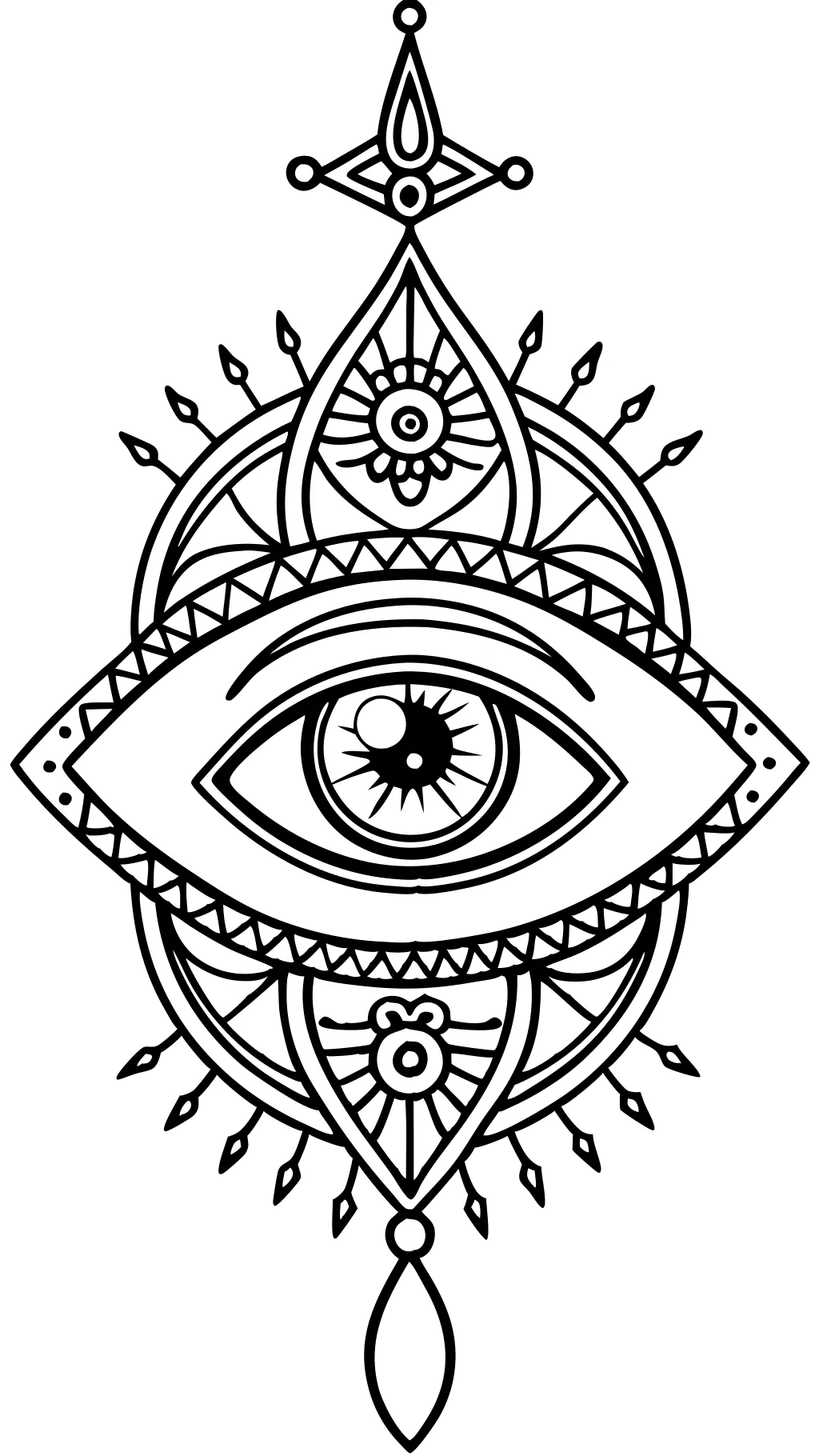 coloriages pour les yeux maléfiques